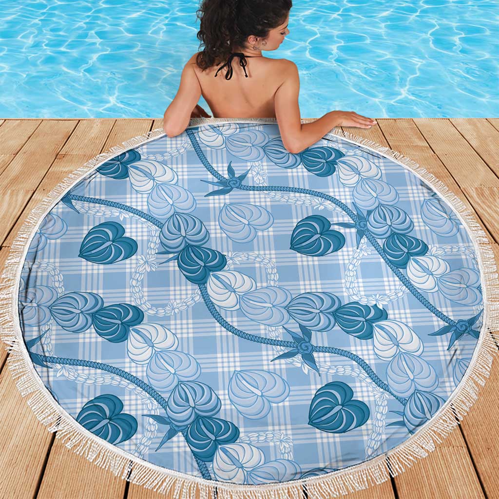 Anthurium Pikake Ti Leaf Palaka Beach Blanket Blue Version