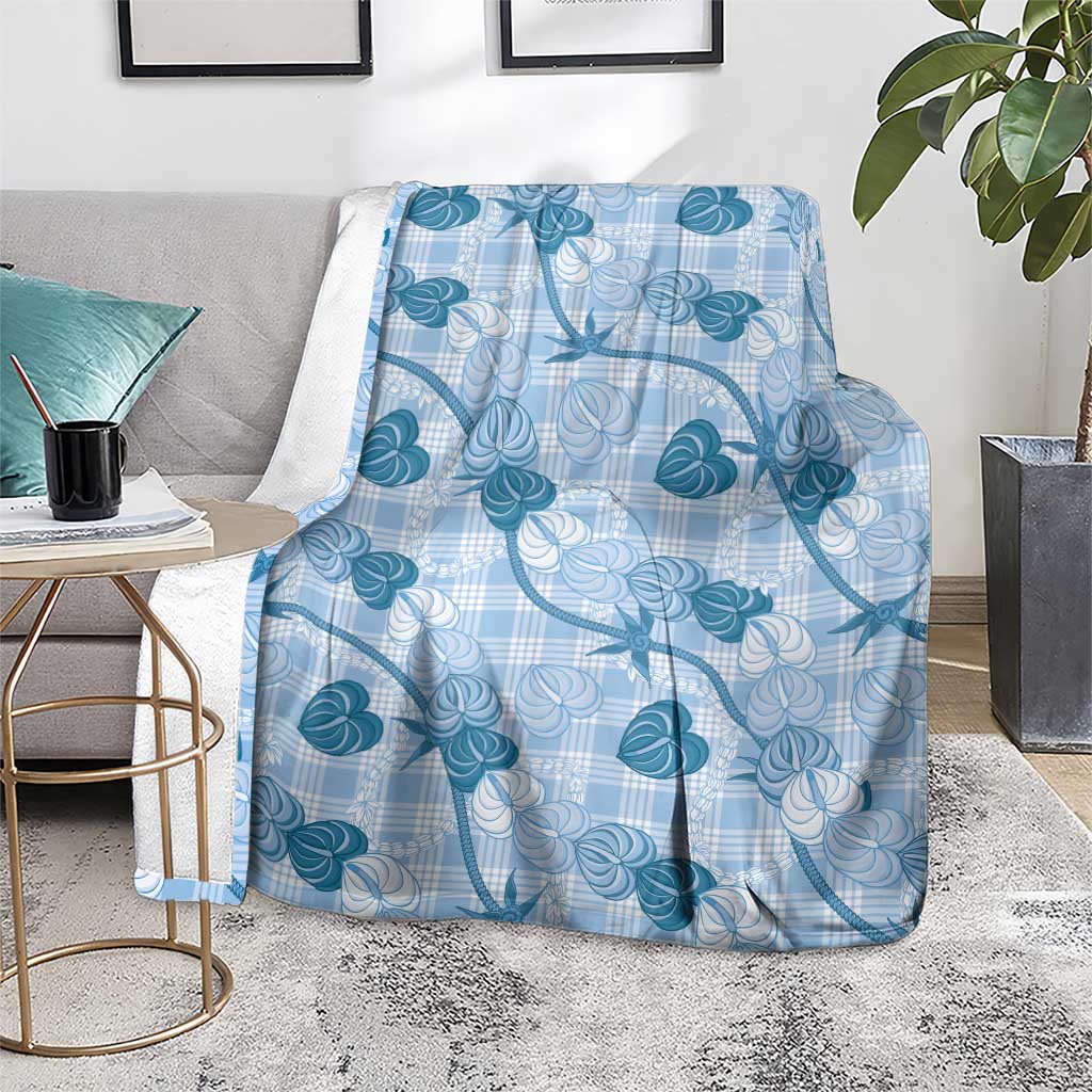 Anthurium Pikake Ti Leaf Palaka Blanket Blue Version