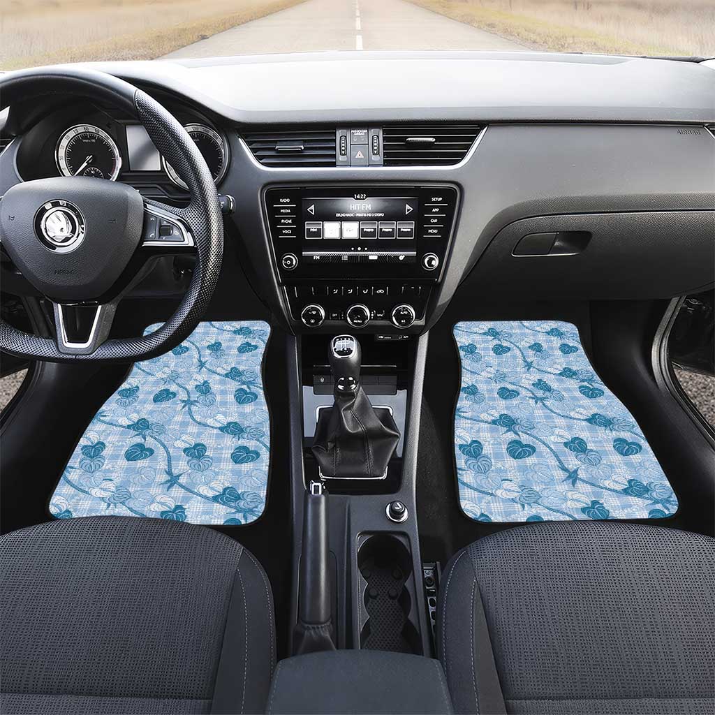 Anthurium Pikake Ti Leaf Palaka Car Mats Blue Version