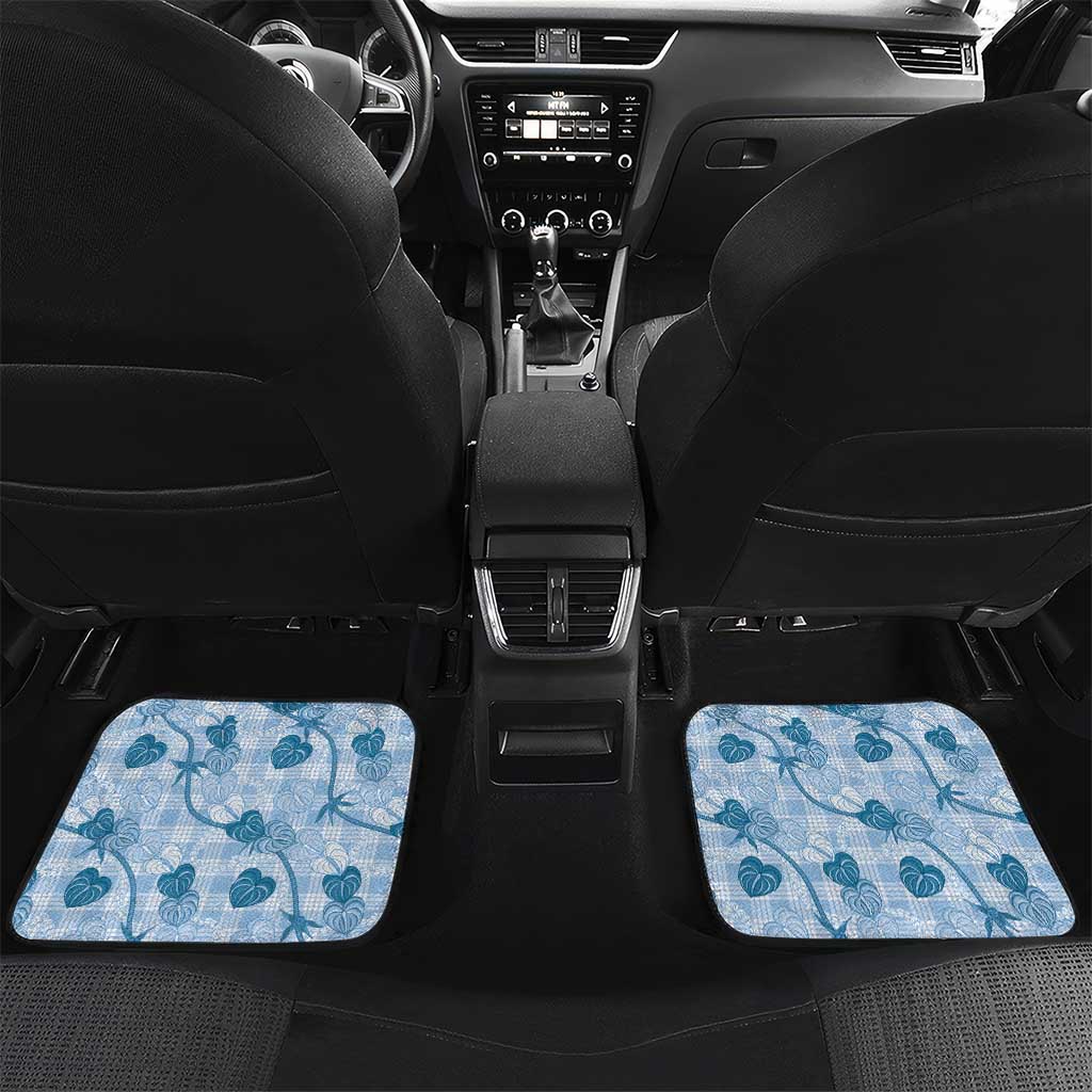 Anthurium Pikake Ti Leaf Palaka Car Mats Blue Version