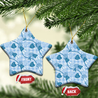 Anthurium Pikake Ti Leaf Palaka Ceramic Ornament Blue Version LT01 Star Blue - Polynesian Pride