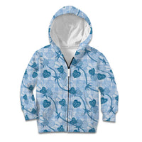 Anthurium Pikake Ti Leaf Palaka Kid Hoodie Blue Version