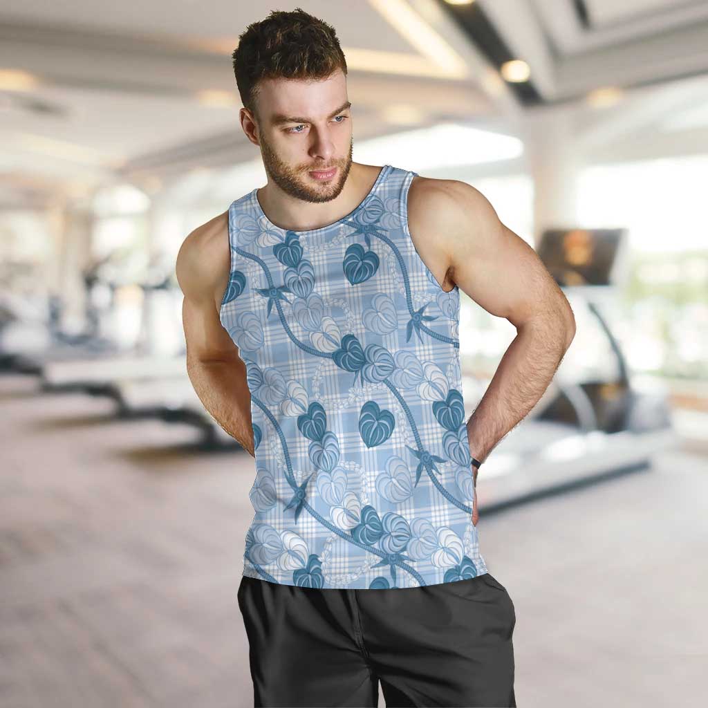 Anthurium Pikake Ti Leaf Palaka Men Tank Top Blue Version