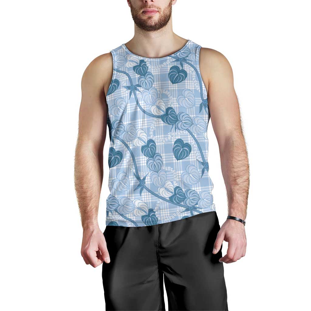 Anthurium Pikake Ti Leaf Palaka Men Tank Top Blue Version