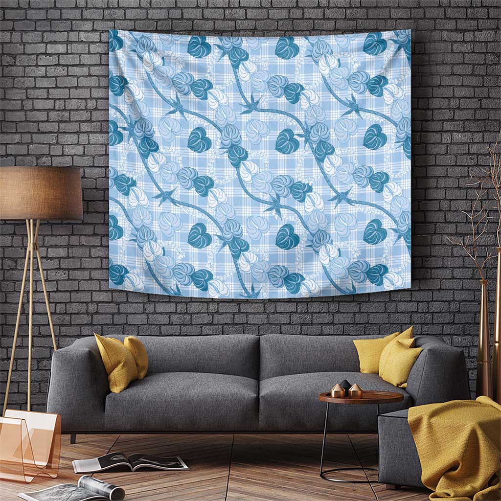 Anthurium Pikake Ti Leaf Palaka Tapestry Blue Version