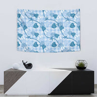 Anthurium Pikake Ti Leaf Palaka Tapestry Blue Version