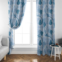 Anthurium Pikake Ti Leaf Palaka Window Curtain Blue Version