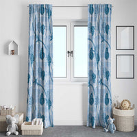 Anthurium Pikake Ti Leaf Palaka Window Curtain Blue Version