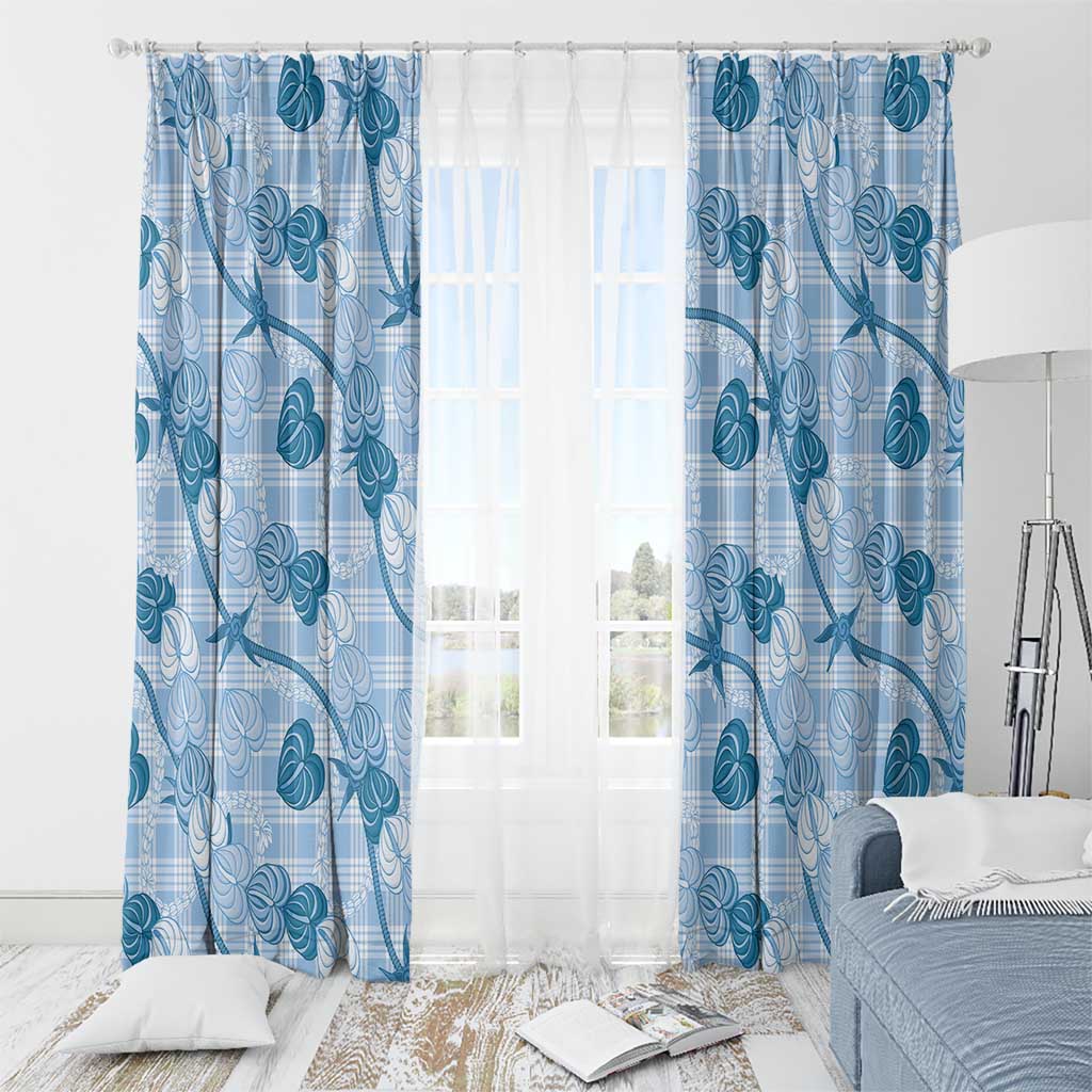 Anthurium Pikake Ti Leaf Palaka Window Curtain Blue Version