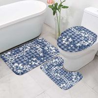 Hibiscus Pakala Cobalt Blue Royal Bathroom Set Tropical Floral Stylized - Polynesian Pride