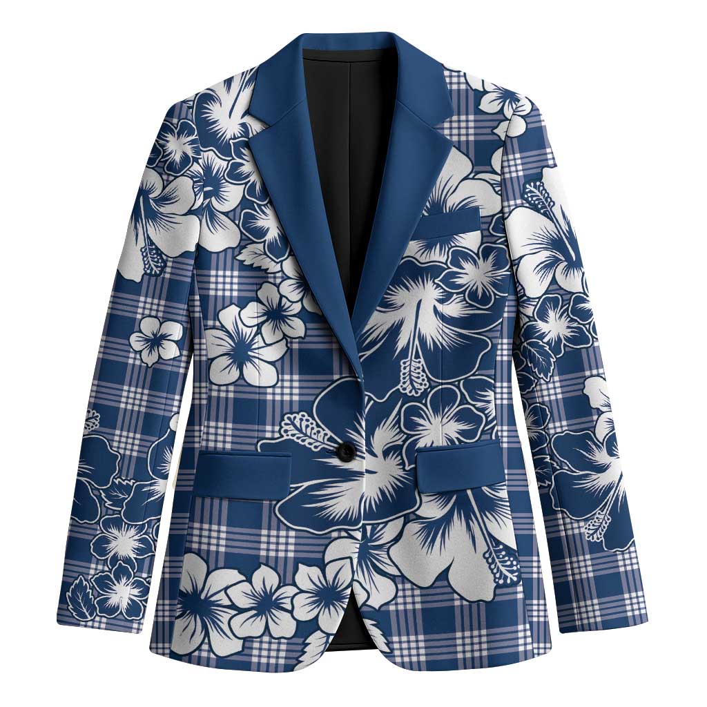 Hibiscus Pakala Cobalt Blue Royal Blazer Tropical Floral Stylized - Polynesian Pride