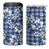 Hibiscus Pakala Cobalt Blue Royal 4 in 1 Can Cooler Tumbler Tropical Floral Stylized - Polynesian Pride