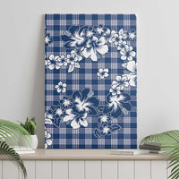 Hibiscus Pakala Cobalt Blue Royal Canvas Wall Art Tropical Floral Stylized - Polynesian Pride