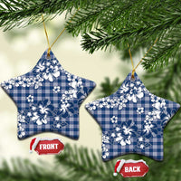 Hibiscus Pakala Cobalt Blue Royal Ceramic Ornament Tropical Floral Stylized - Polynesian Pride