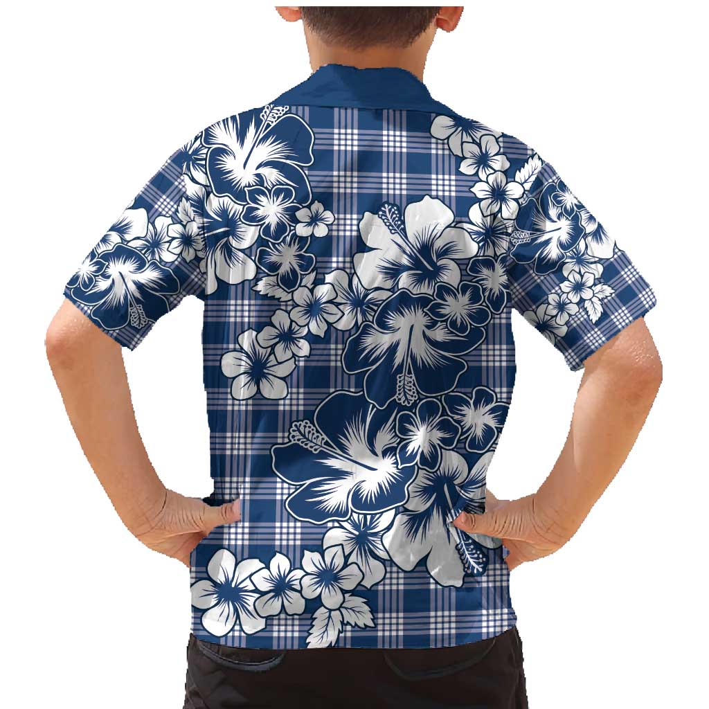 Hibiscus Pakala Cobalt Blue Royal Family Matching Mermaid Dress and Hawaiian Shirt Tropical Floral Stylized - Polynesian Pride