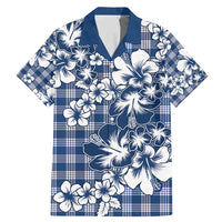 Hibiscus Pakala Cobalt Blue Royal Family Matching Mermaid Dress and Hawaiian Shirt Tropical Floral Stylized - Polynesian Pride