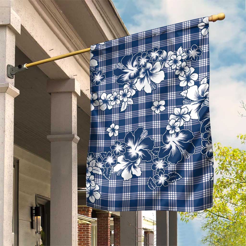 Hibiscus Pakala Cobalt Blue Royal Garden Flag Tropical Floral Stylized - Polynesian Pride