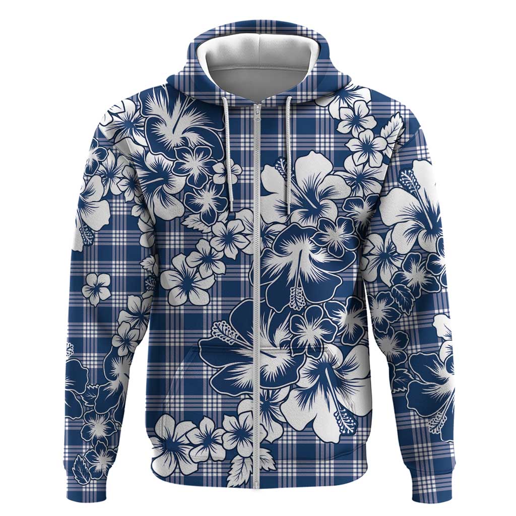Hibiscus Pakala Cobalt Blue Royal Hoodie Tropical Floral Stylized - Polynesian Pride
