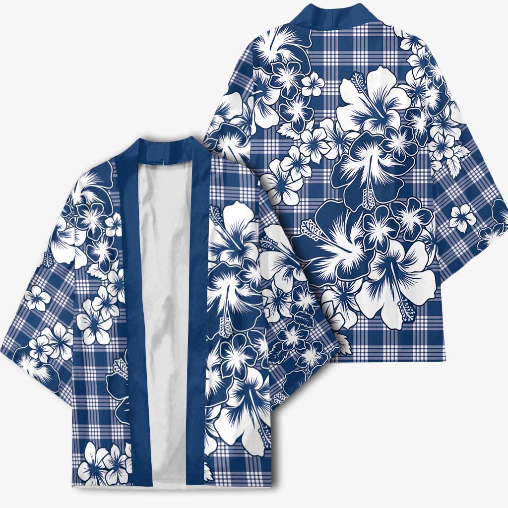 Hibiscus Pakala Cobalt Blue Royal Kimono Tropical Floral Stylized - Polynesian Pride