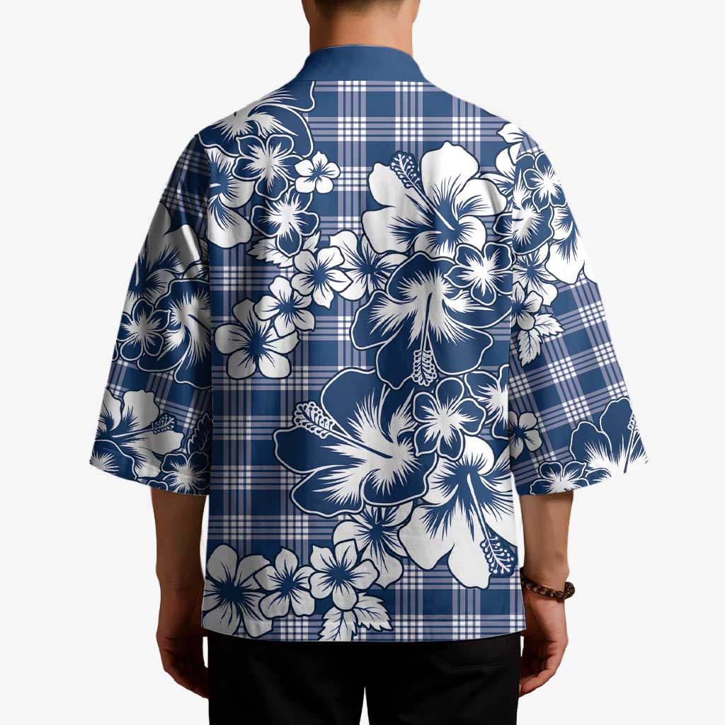 Hibiscus Pakala Cobalt Blue Royal Kimono Tropical Floral Stylized - Polynesian Pride