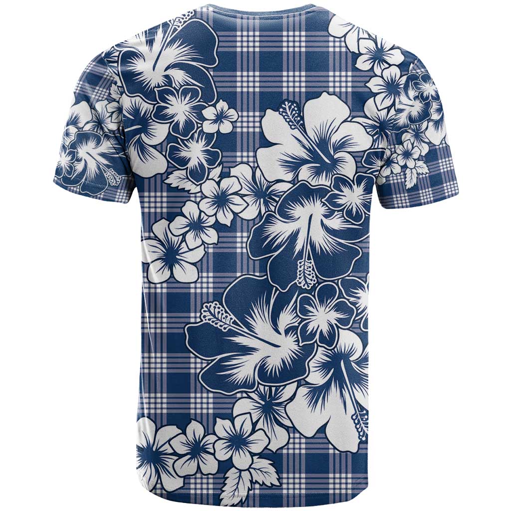 Hibiscus Pakala Cobalt Blue Royal T Shirt Tropical Floral Stylized - Polynesian Pride