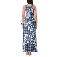 Hibiscus Pakala Cobalt Blue Royal Tank Maxi Dress Tropical Floral Stylized - Polynesian Pride