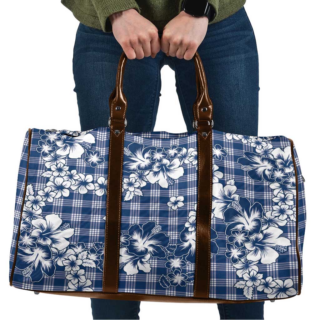 Hibiscus Pakala Cobalt Blue Royal Travel Bag Tropical Floral Stylized - Polynesian Pride