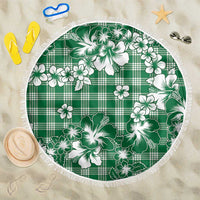 Hibiscus Pakala Emerald Green Beach Blanket Tropical Floral Stylized - Polynesian Pride