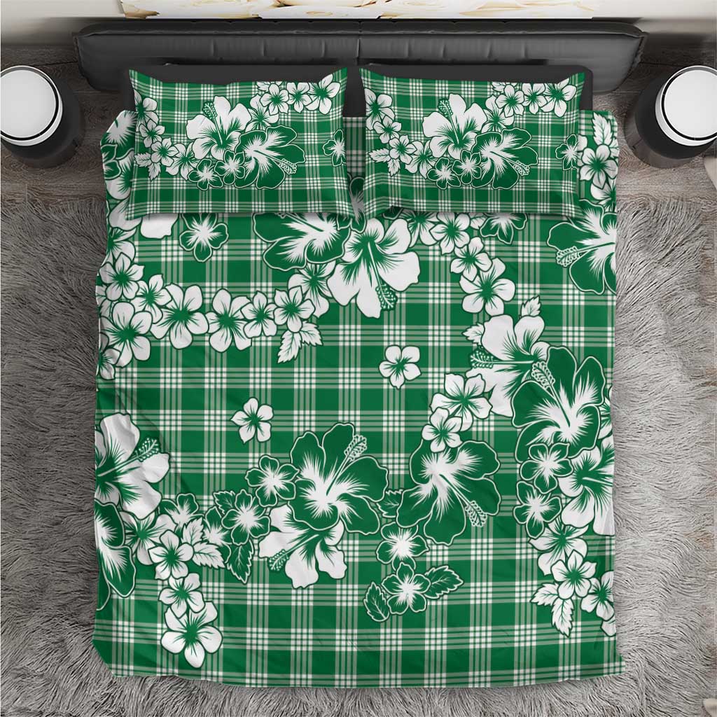 Hibiscus Pakala Emerald Green Bedding Set Tropical Floral Stylized - Polynesian Pride