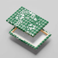 Hibiscus Pakala Emerald Green Canvas Wall Art Tropical Floral Stylized - Polynesian Pride