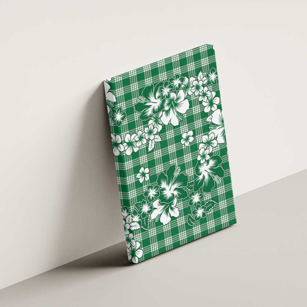 Hibiscus Pakala Emerald Green Canvas Wall Art Tropical Floral Stylized - Polynesian Pride