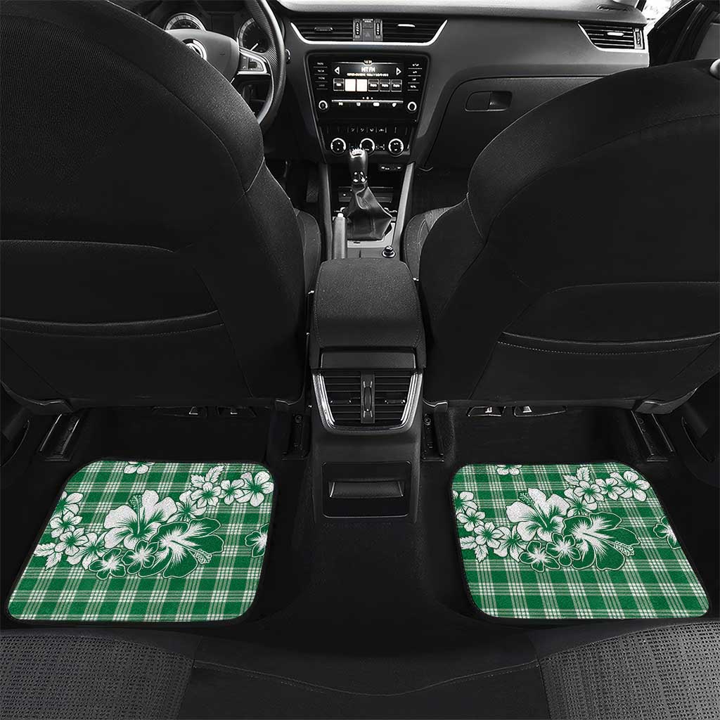 Hibiscus Pakala Emerald Green Car Mats Tropical Floral Stylized - Polynesian Pride