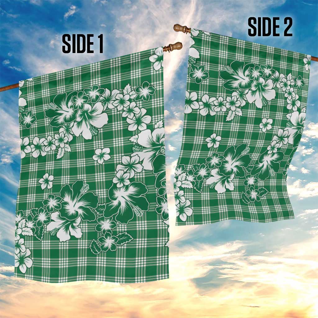 Hibiscus Pakala Emerald Green Garden Flag Tropical Floral Stylized - Polynesian Pride