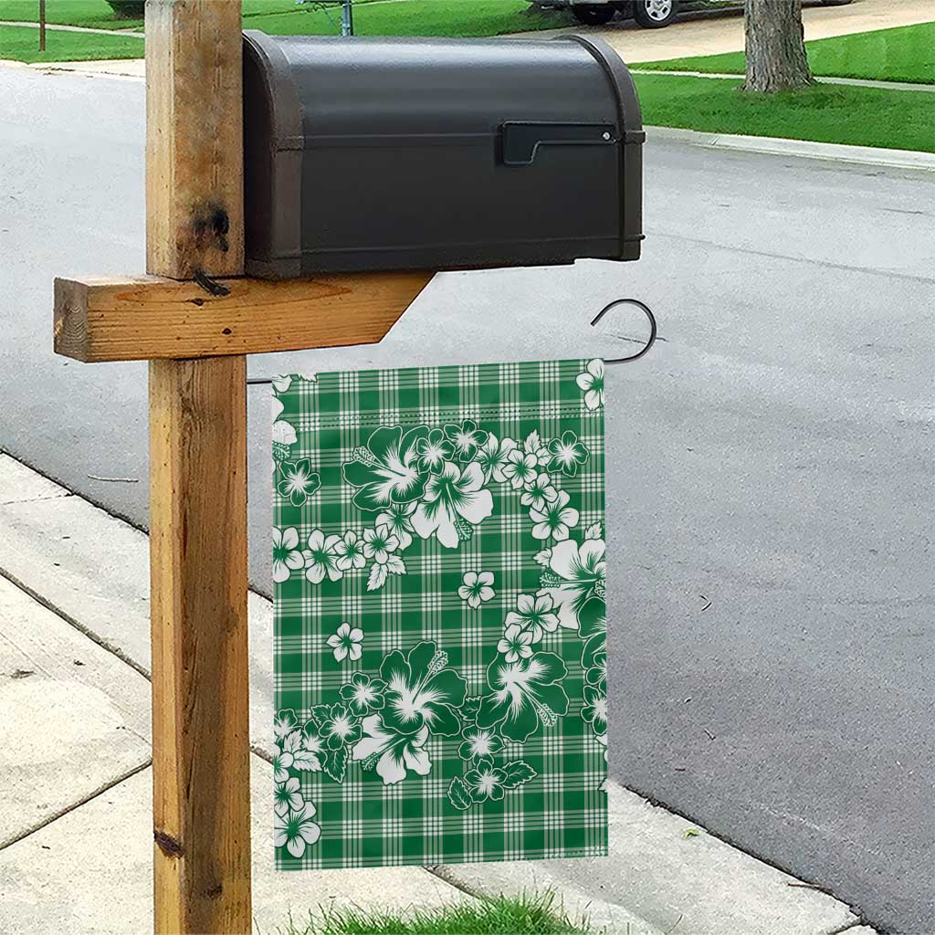 Hibiscus Pakala Emerald Green Garden Flag Tropical Floral Stylized - Polynesian Pride