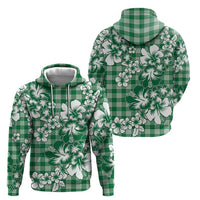 Hibiscus Pakala Emerald Green Hoodie Tropical Floral Stylized - Polynesian Pride