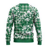 Hibiscus Pakala Emerald Green Ugly Christmas Sweater Tropical Floral Stylized - Polynesian Pride
