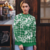 Hibiscus Pakala Emerald Green Ugly Christmas Sweater Tropical Floral Stylized - Polynesian Pride
