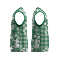 Hibiscus Pakala Emerald Green Christmas Knitted V-Neck Vest Tropical Floral Stylized - Polynesian Pride
