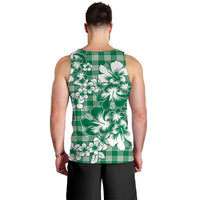 Hibiscus Pakala Emerald Green Men Tank Top Tropical Floral Stylized - Polynesian Pride