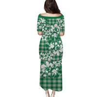 Hibiscus Pakala Emerald Green Puletasi Tropical Floral Stylized - Polynesian Pride