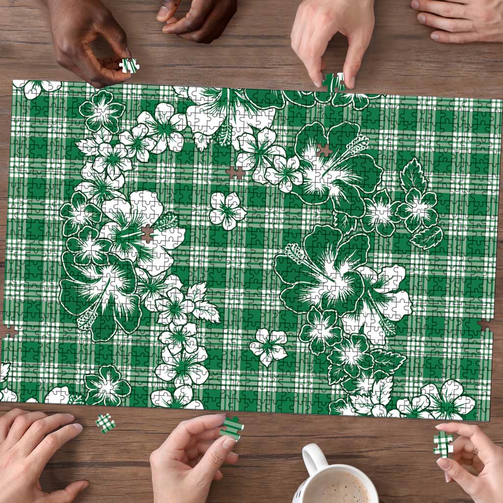 Hibiscus Pakala Emerald Green Puzzle Tropical Floral Stylized - Polynesian Pride