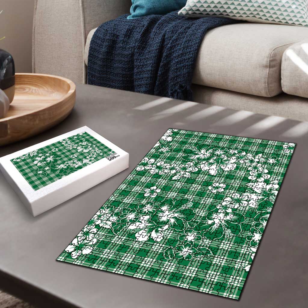 Hibiscus Pakala Emerald Green Puzzle Tropical Floral Stylized - Polynesian Pride