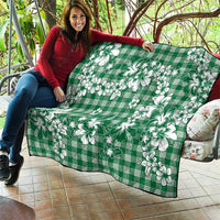 Hibiscus Pakala Emerald Green Quilt Tropical Floral Stylized - Polynesian Pride