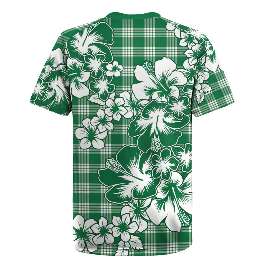 Hibiscus Pakala Emerald Green Rugby Jersey Tropical Floral Stylized - Polynesian Pride