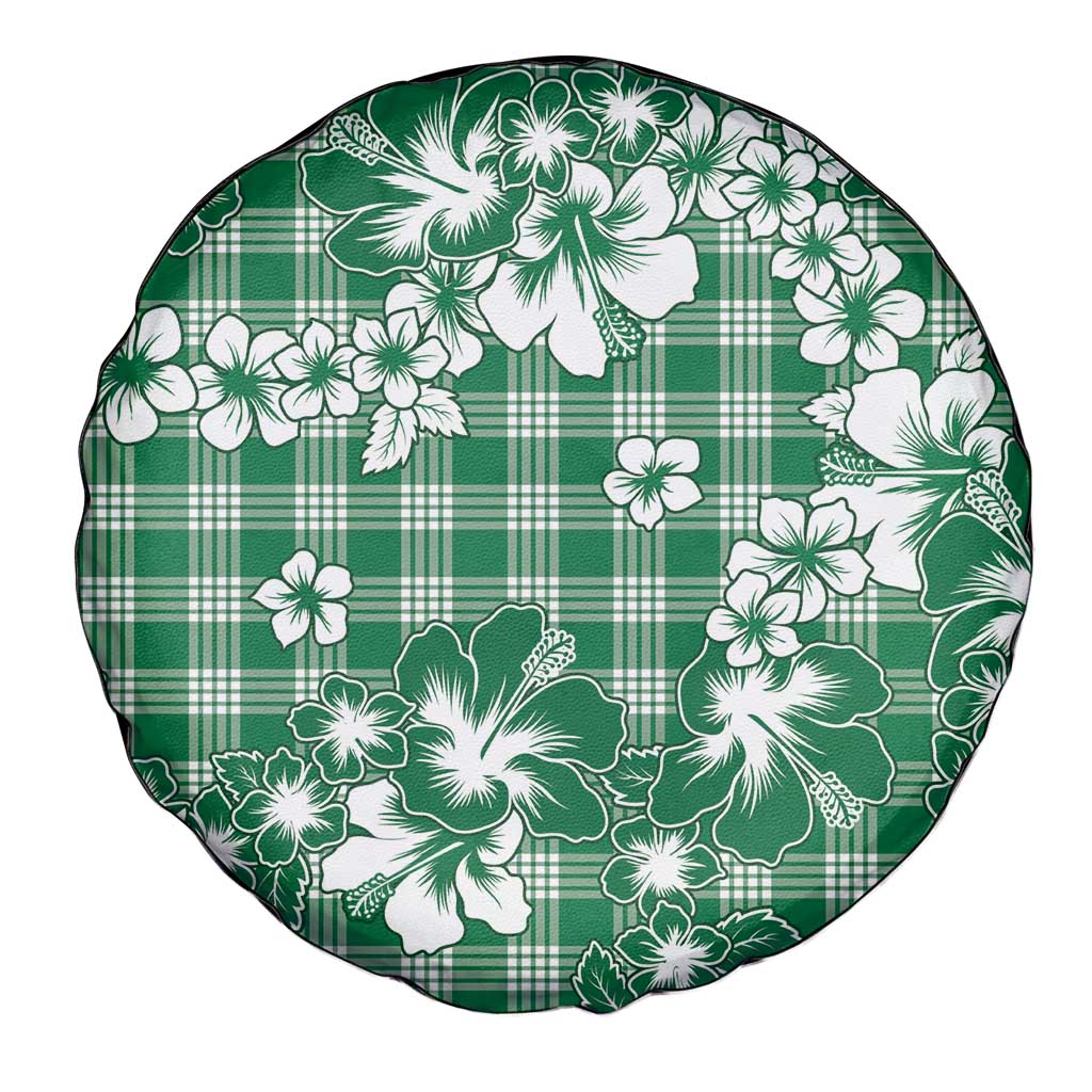Hibiscus Pakala Emerald Green Spare Tire Cover Tropical Floral Stylized - Polynesian Pride