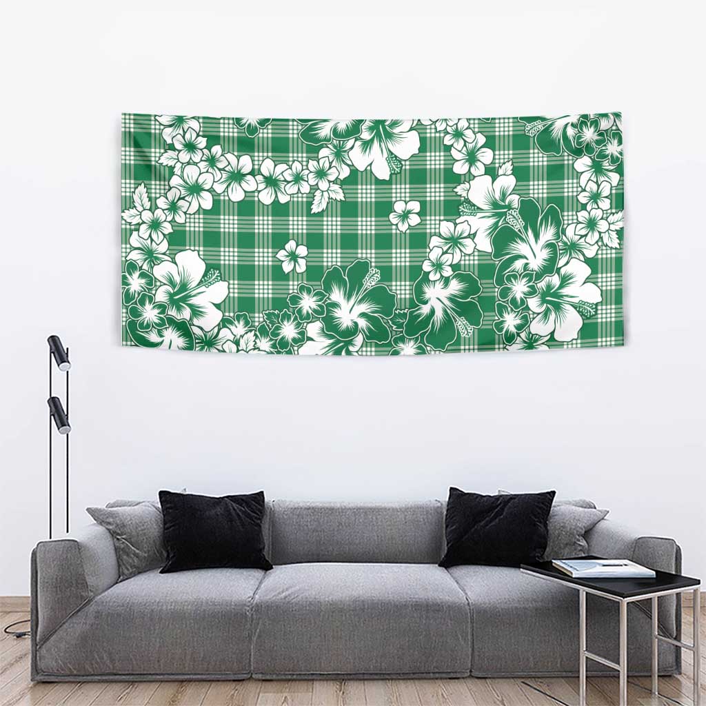 Hibiscus Pakala Emerald Green Tapestry Tropical Floral Stylized - Polynesian Pride