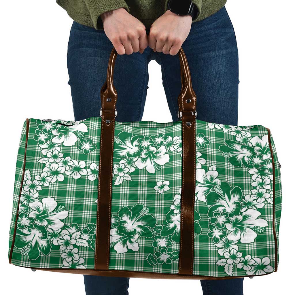 Hibiscus Pakala Emerald Green Travel Bag Tropical Floral Stylized - Polynesian Pride