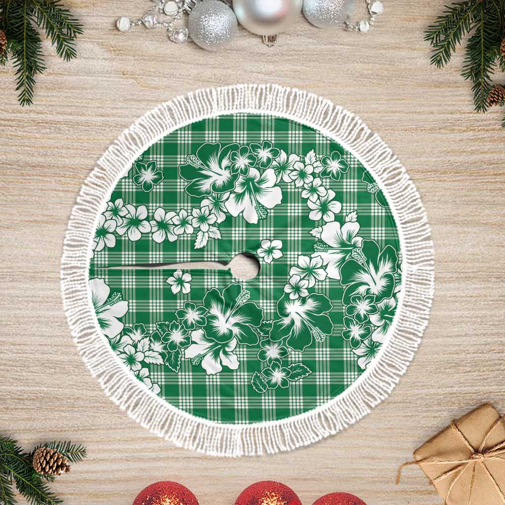 Hibiscus Pakala Emerald Green Tree Skirt Tropical Floral Stylized - Polynesian Pride