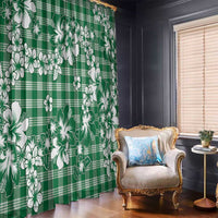 Hibiscus Pakala Emerald Green Window Curtain Tropical Floral Stylized - Polynesian Pride