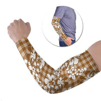 Hibiscus Pakala Bronze Brown Arm Sleeves Tropical Floral Stylized - Polynesian Pride